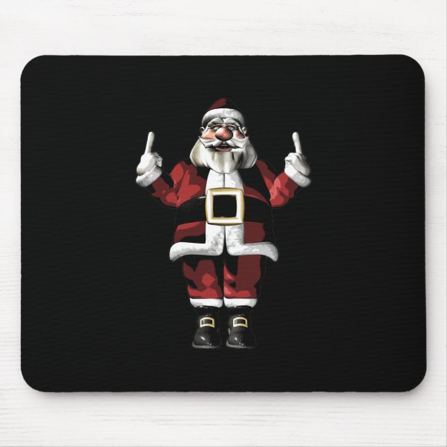 Der Weihnachtsmann gibt den Finger Mousepad (Vorne)
