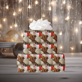 Der Weihnachtsmann gibt Geschenke in Hand Persönli Geschenkpapier