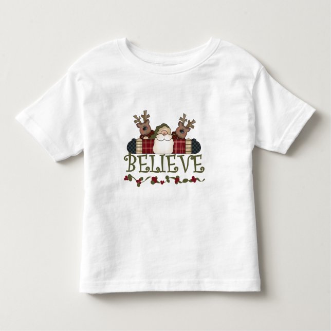 Der Weihnachtsmann glaubt T - Shirt und Geschenke (Vorderseite)