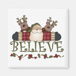 Der Weihnachtsmann glaubt T - Shirt und Geschenke Magnet