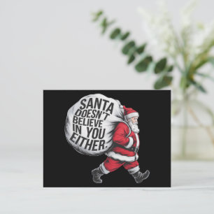 Der Weihnachtsmann glaubt weder an euch noch an eu Feiertagspostkarte