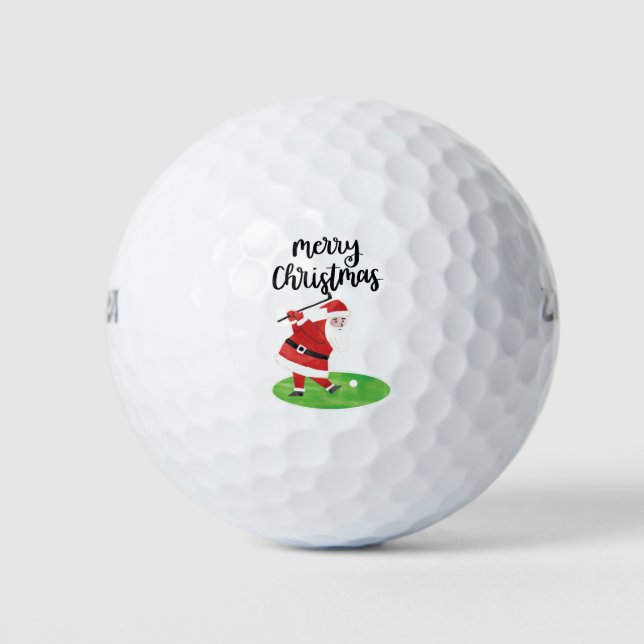 Der Weihnachtsmann golft an Weihnachten Golfball (Vorderseite)