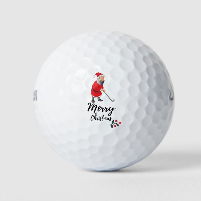 Der Weihnachtsmann golft an Weihnachten Golfball (Vorderseite)