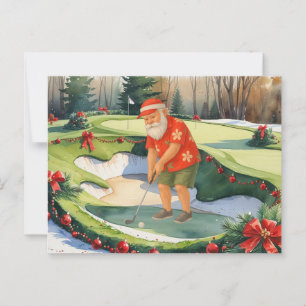Der Weihnachtsmann golft Weihnachten im Juli Postkarte