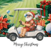 Der Weihnachtsmann golft Weihnachten im Juli
