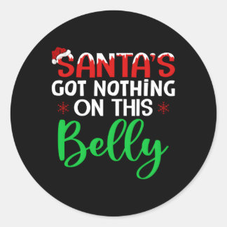 Der Weihnachtsmann Got nichts auf dieser Bauchschw Runder Aufkleber