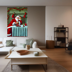 Der Weihnachtsmann Got zu viel zu trinken AI Art Poster