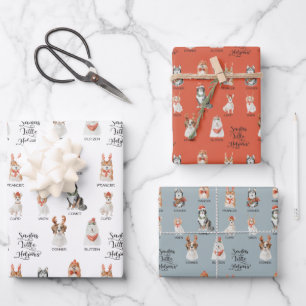 Der Weihnachtsmann hat ein Rentiermuster Geschenkpapier Set