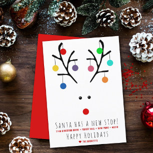 Der Weihnachtsmann hat einen neuen Halt! Moderner  Feiertagskarte