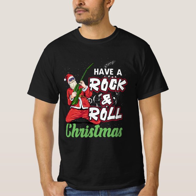 Der Weihnachtsmann hat einen Rock und Roll Weihnac T-Shirt (Vorderseite)