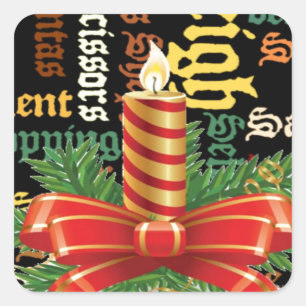 Der Weihnachtsmann hat einen schönen Tag und eine  Quadratischer Aufkleber