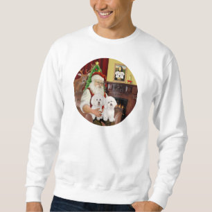 Der Weihnachtsmann hat zwei Bichon Frise Sweatshirt