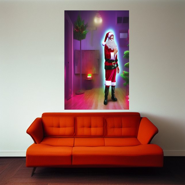 Der Weihnachtsmann im Haus | AI Art Poster (Von Creator hochgeladen)
