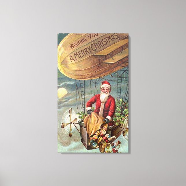 Der Weihnachtsmann im Luftschiff 3 Leinwanddruck (Vorderseite)