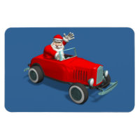 Der Weihnachtsmann im roten Frisierte Auto