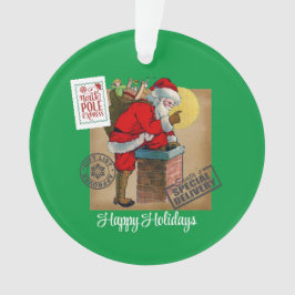 Der Weihnachtsmann im Schornstein Ornament