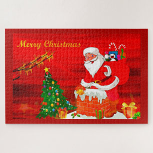 Der Weihnachtsmann im Schornstein Puzzle