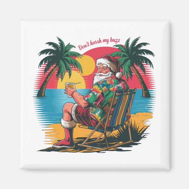 Der Weihnachtsmann im tropischen Paradies Magnet (Vorne)
