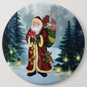 Der Weihnachtsmann im Wald Button