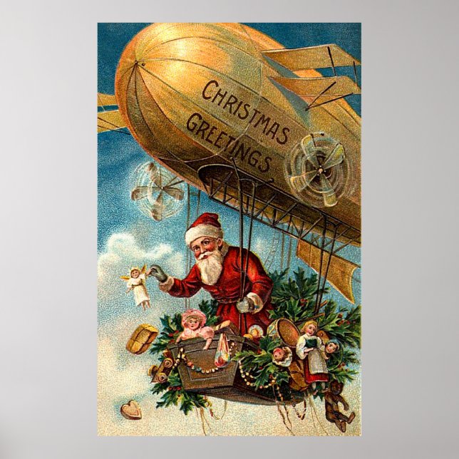 Der Weihnachtsmann in der Luft Poster (Vorne)