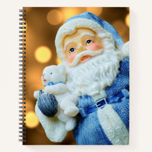 Der Weihnachtsmann in einem blauen Anzug Notizbuch