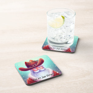 Der Weihnachtsmann in einem Western hat Weihnachte Getränkeuntersetzer