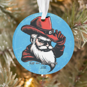 Der Weihnachtsmann in einem Western hat Weihnachte Ornament