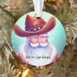 Der Weihnachtsmann in einem Western hat Weihnachte Ornament