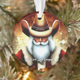 Der Weihnachtsmann in einem Western hat Weihnachte Ornament
