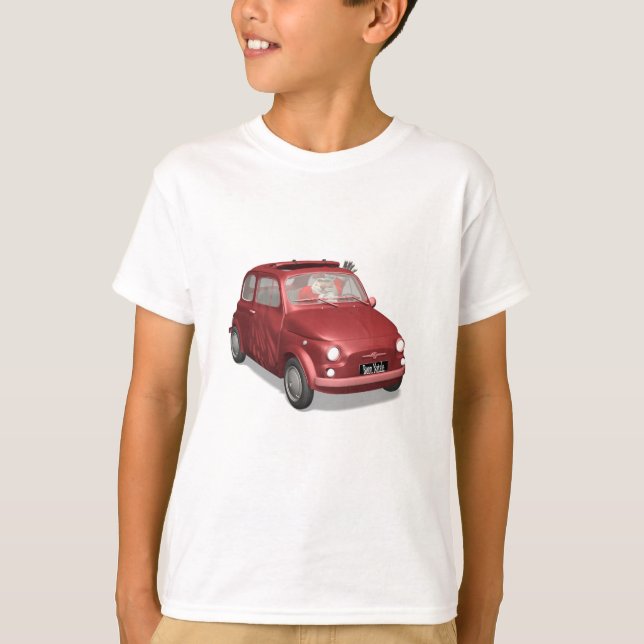 Der Weihnachtsmann in Fiat 500 T-Shirt (Vorderseite)