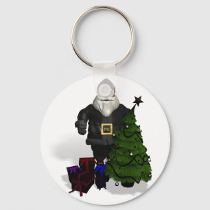 Der Weihnachtsmann in schwarzem Leder Schlüsselanhänger
