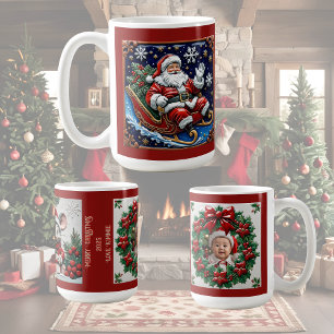 Der Weihnachtsmann in seinem Schlitten individuell Kaffeetasse
