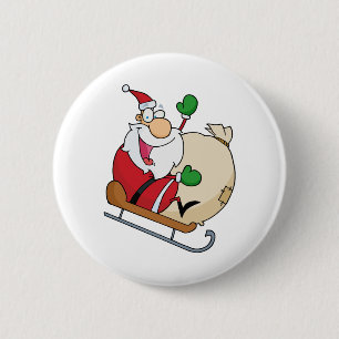 Der Weihnachtsmann in Sleigh Button
