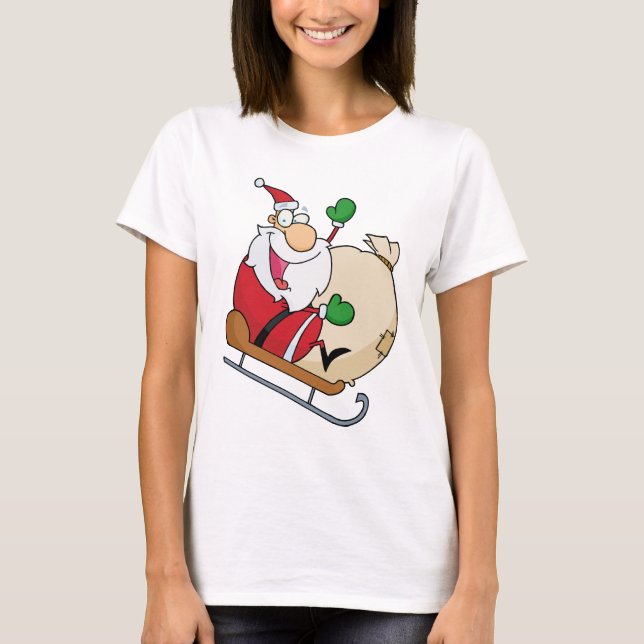 Der Weihnachtsmann in Sleigh T-Shirt (Vorderseite)
