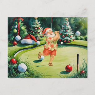 Der Weihnachtsmann ist dabei, grün zu sein Feiertagspostkarte