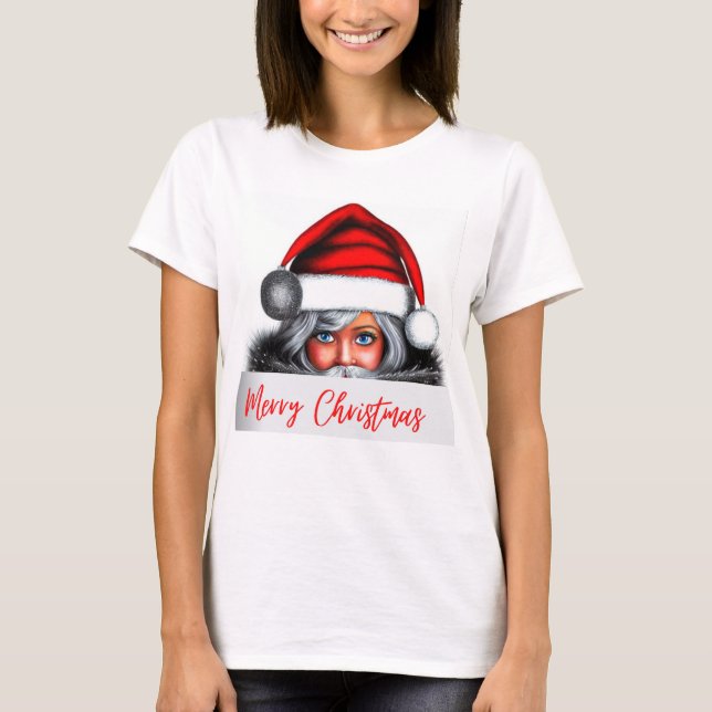 Der Weihnachtsmann ist ein Mädchen! T-Shirt (Vorderseite)