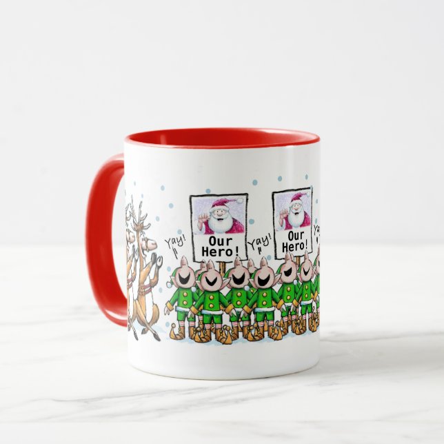 Der Weihnachtsmann ist unser Held! Tasse (Vorderseite Links)