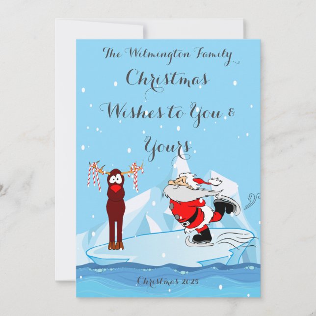 Der Weihnachtsmann kann keine flattige Grußkarte S Karte (Vorderseite)