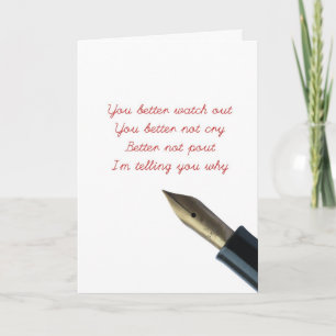 Der Weihnachtsmann kommt auf die Stadtkarte Feiertagskarte