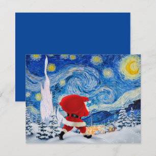 Der Weihnachtsmann kommt auf Postkarte