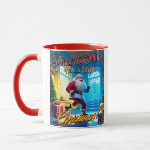 Der Weihnachtsmann kommt aus dem Schornstein! Tasse
