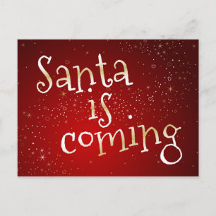 Der Weihnachtsmann kommt aus der Postkarte