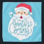 Der Weihnachtsmann kommt Halstuch<br><div class="desc">Weihnachtsmann mit Schrift</div>