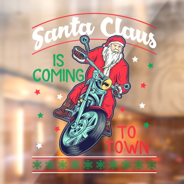 Der Weihnachtsmann kommt in die Stadt Fensteraufkleber (Blatt 2)