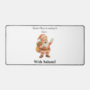 Der Weihnachtsmann kommt in die Stadt.. Mit Salami Schreibtischunterlage