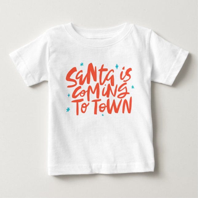 Der Weihnachtsmann kommt in die Stadtplanung Baby T-shirt (Vorderseite)
