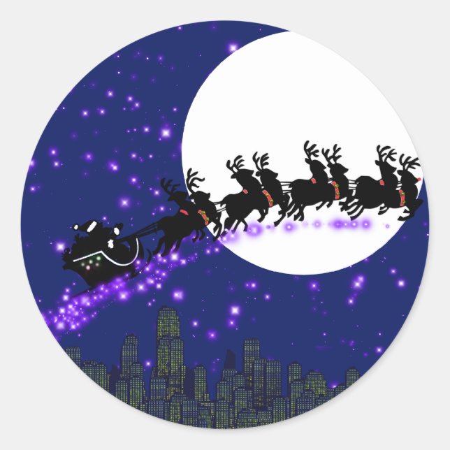 Der Weihnachtsmann kommt mit Aufkleber (Vorderseite)