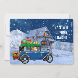 Der Weihnachtsmann kommt voller Humor Einladung