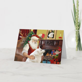 Der Weihnachtsmann Kuvasz Feiertagskarte