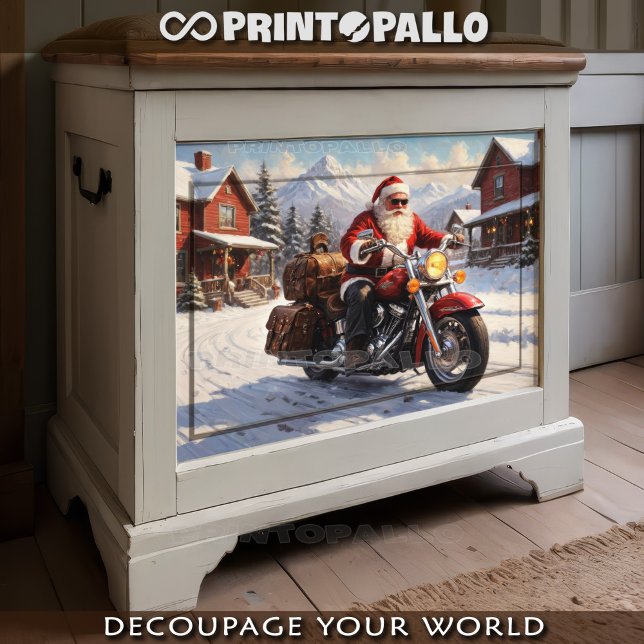 Der Weihnachtsmann macht Urlaub mit dem Rad im Sch Seidenpapier (Von Creator hochgeladen)